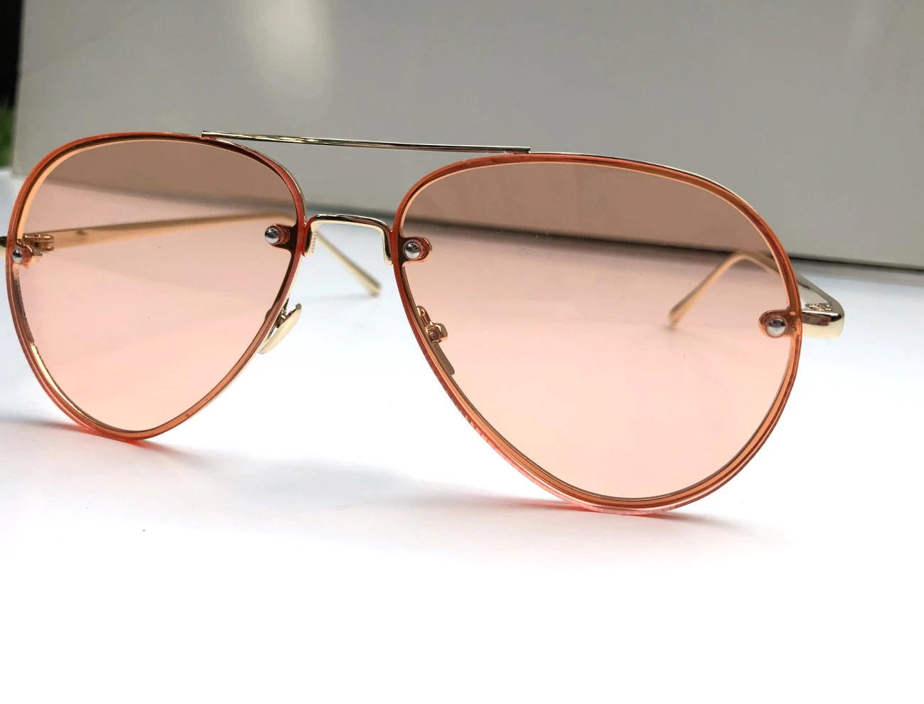 Lentes De Sol Aviador Mykonos Rosa Transparente By Rebel