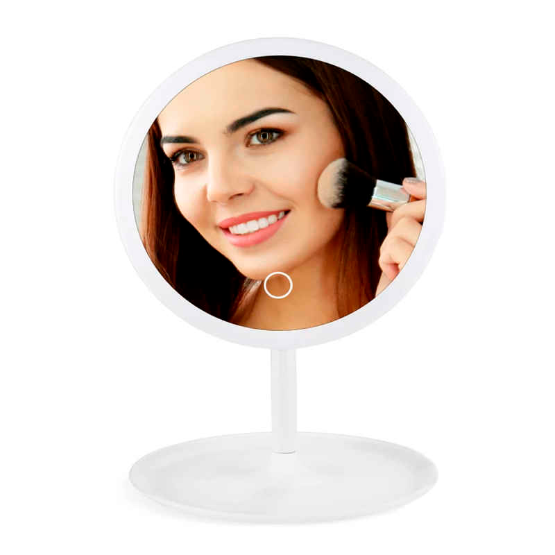 Set De Maquillaje Espejo LED + Agua Micelar Sombras Labiales.