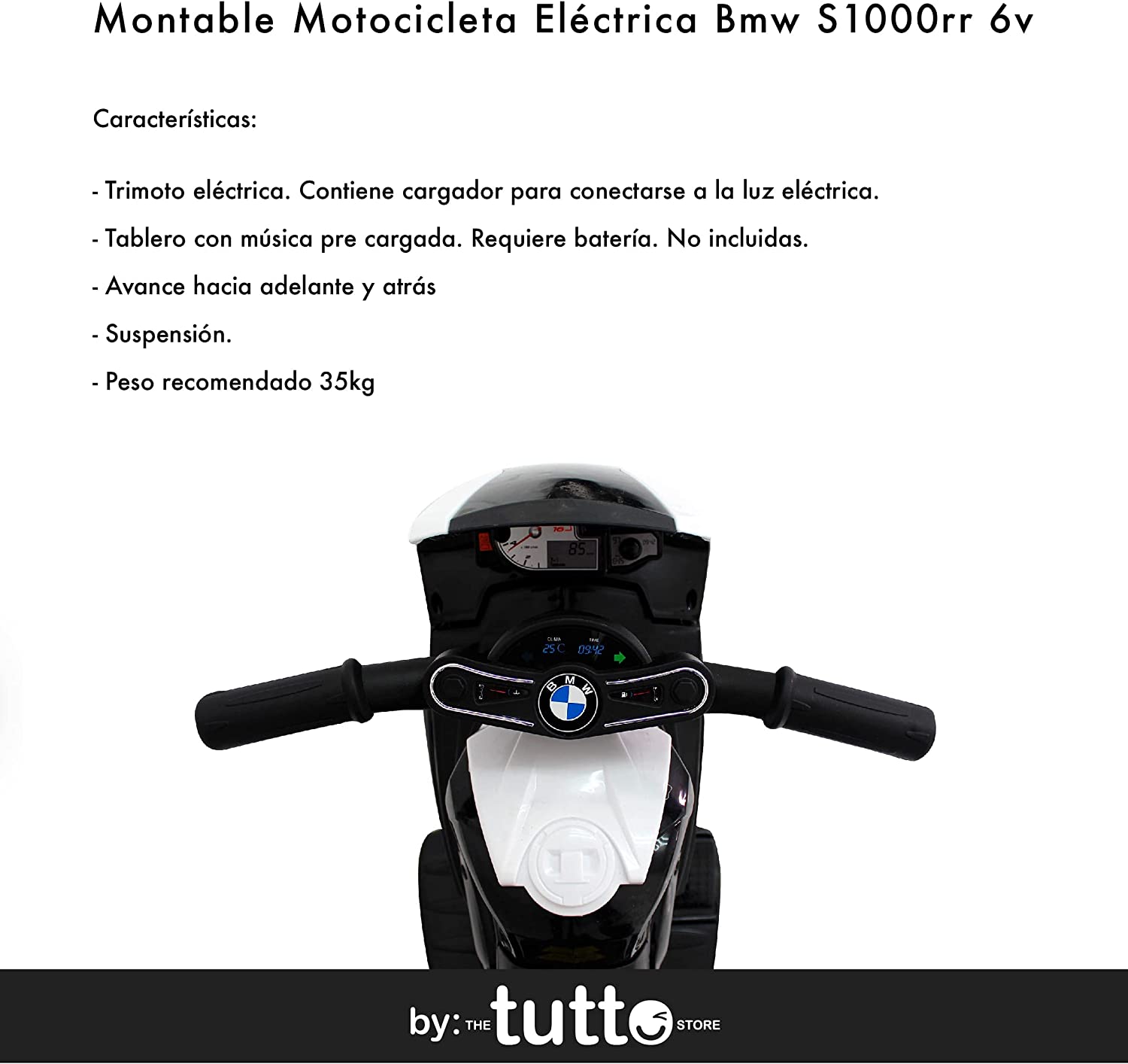 Montable Eléctrico Para Niños BMW S1000RR Negro