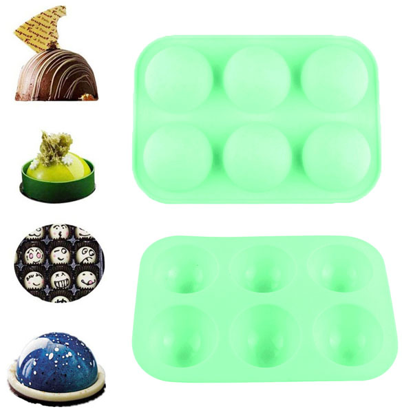 Aleissi Molde De Silicon Media Esfera Repostería Y Chocolate Menta