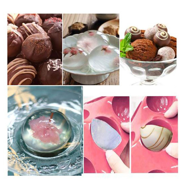 Aleissi Molde De Silicon Media Esfera Repostería Y Chocolate Menta