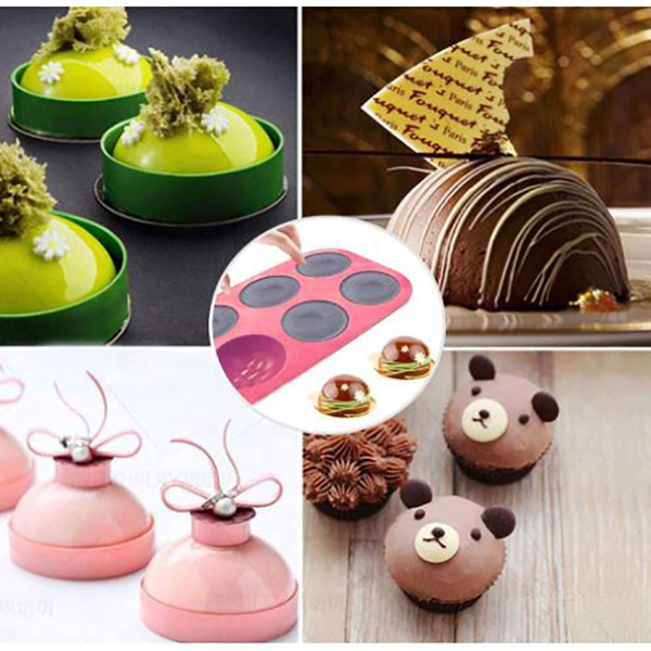 Aleissi Molde De Silicon Media Esfera Repostería Y Chocolate Menta