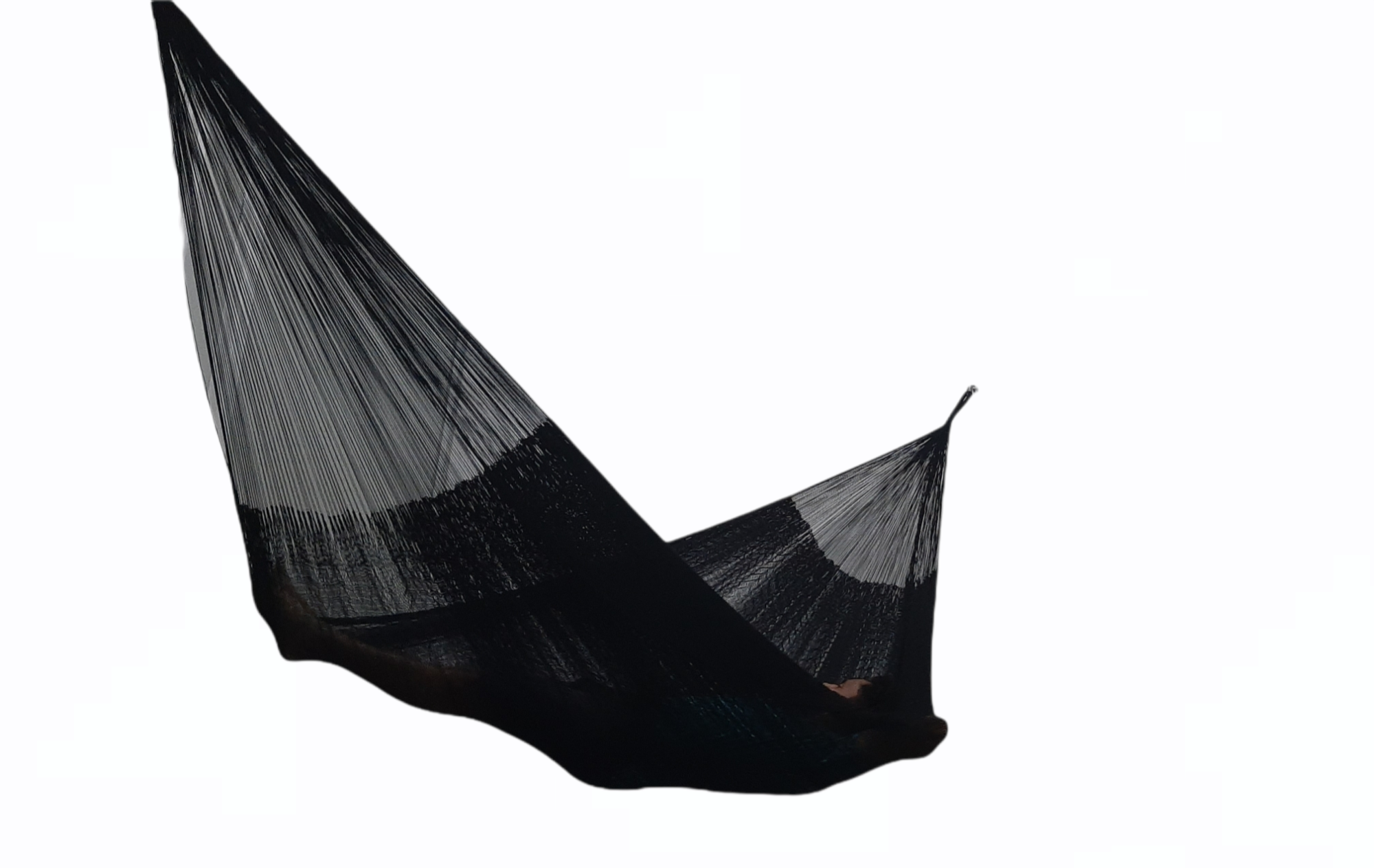 Hamaca Artesanal Negra de Hilo Nylon King Size