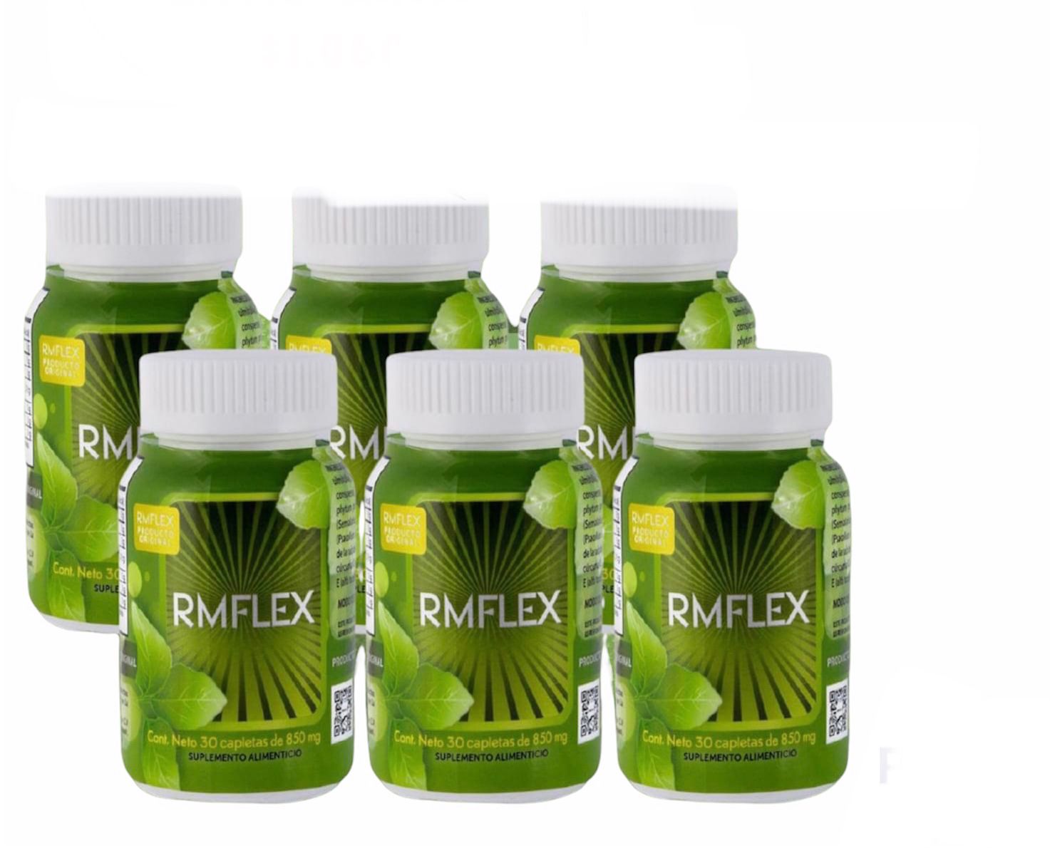 6 FRASCOS RMFLEX ORIGINAL 30 CAPLETAS.