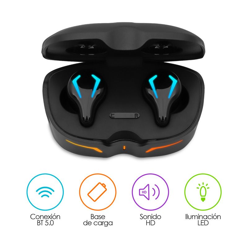 Audífonos Inalámbricos Bluetooth Gamer con Luz LED Redlemon