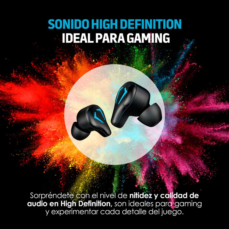 Audífonos Inalámbricos Bluetooth Gamer con Luz LED Redlemon