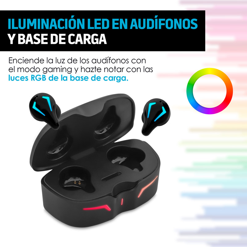 Audífonos Inalámbricos Bluetooth Gamer con Luz LED Redlemon