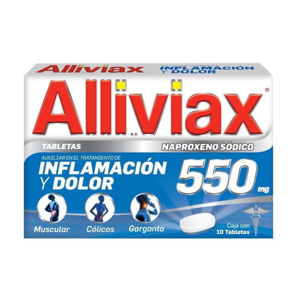 Alliviax Naproxeno 550 mg. 10 tabletas