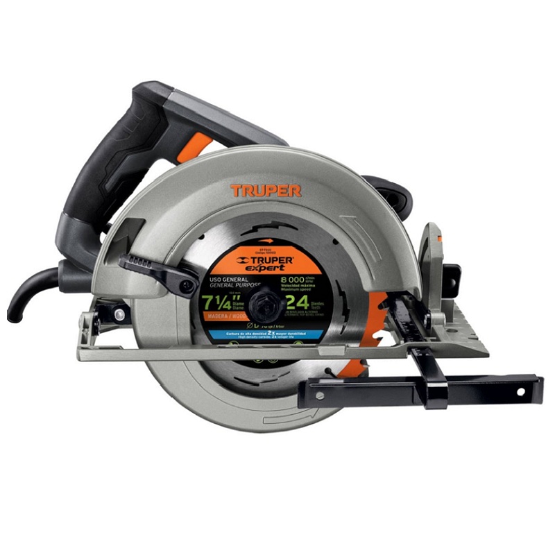 Sierra Circular para Cortar Madera Truper Industrial de uso rudo y Continuo Calidad Premium de 7 1/4 de 1800W SICI-71/4N4
