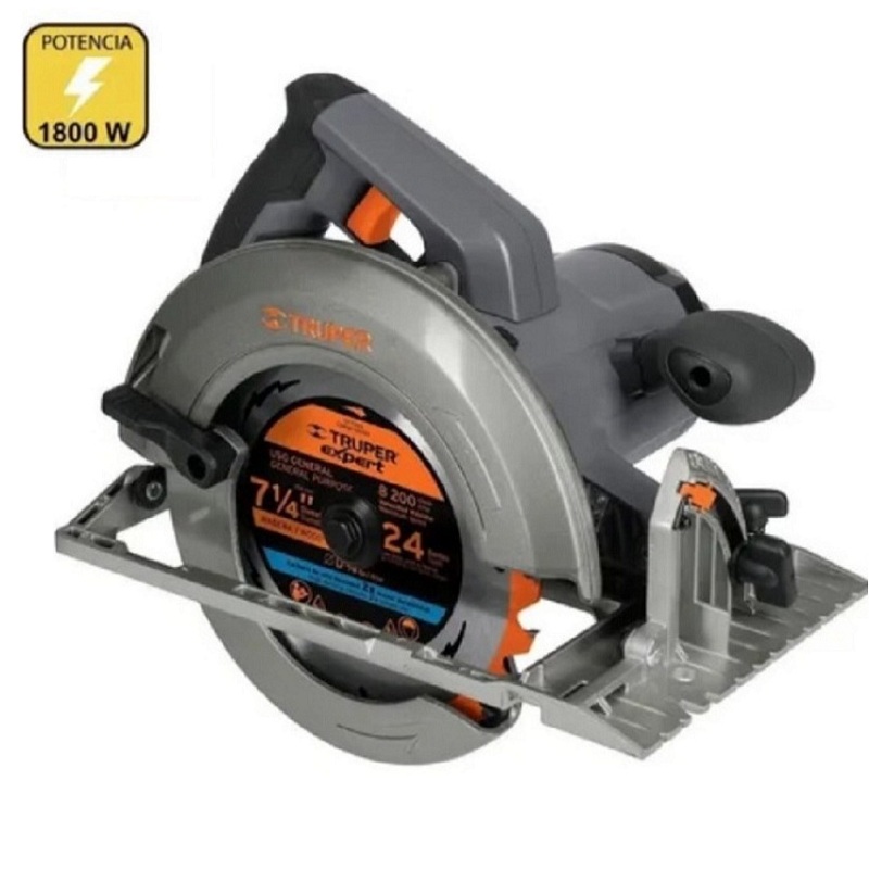 Sierra Circular para Cortar Madera Truper Industrial de uso rudo y Continuo Calidad Premium de 7 1/4 de 1800W SICI-71/4N4