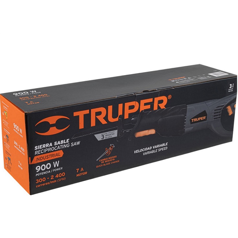 Sierra Sable Truper para Cortar Madera Metal Plástico Industrial Uso rudo y Continuo de 900W SISA-N2