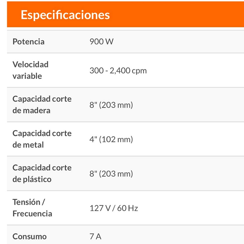 Sierra Sable Truper para Cortar Madera Metal Plástico Industrial Uso rudo y Continuo de 900W SISA-N2