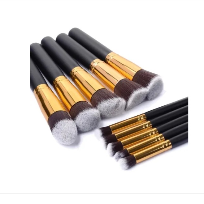 Set De 10 Piezas De Brochas Para Maquillaje