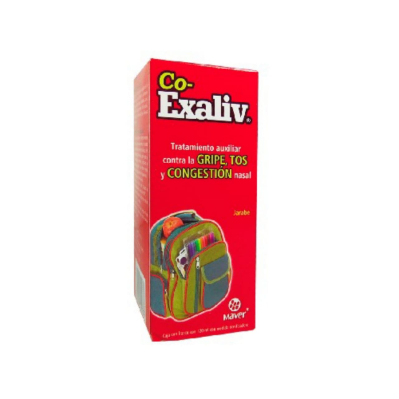 Co-Exaliv, Maver Fenilefrina, Clorfenamina, Guaifenesina, paracetamol 0.10g/0.02g/2.00g/2.50g 120ml 