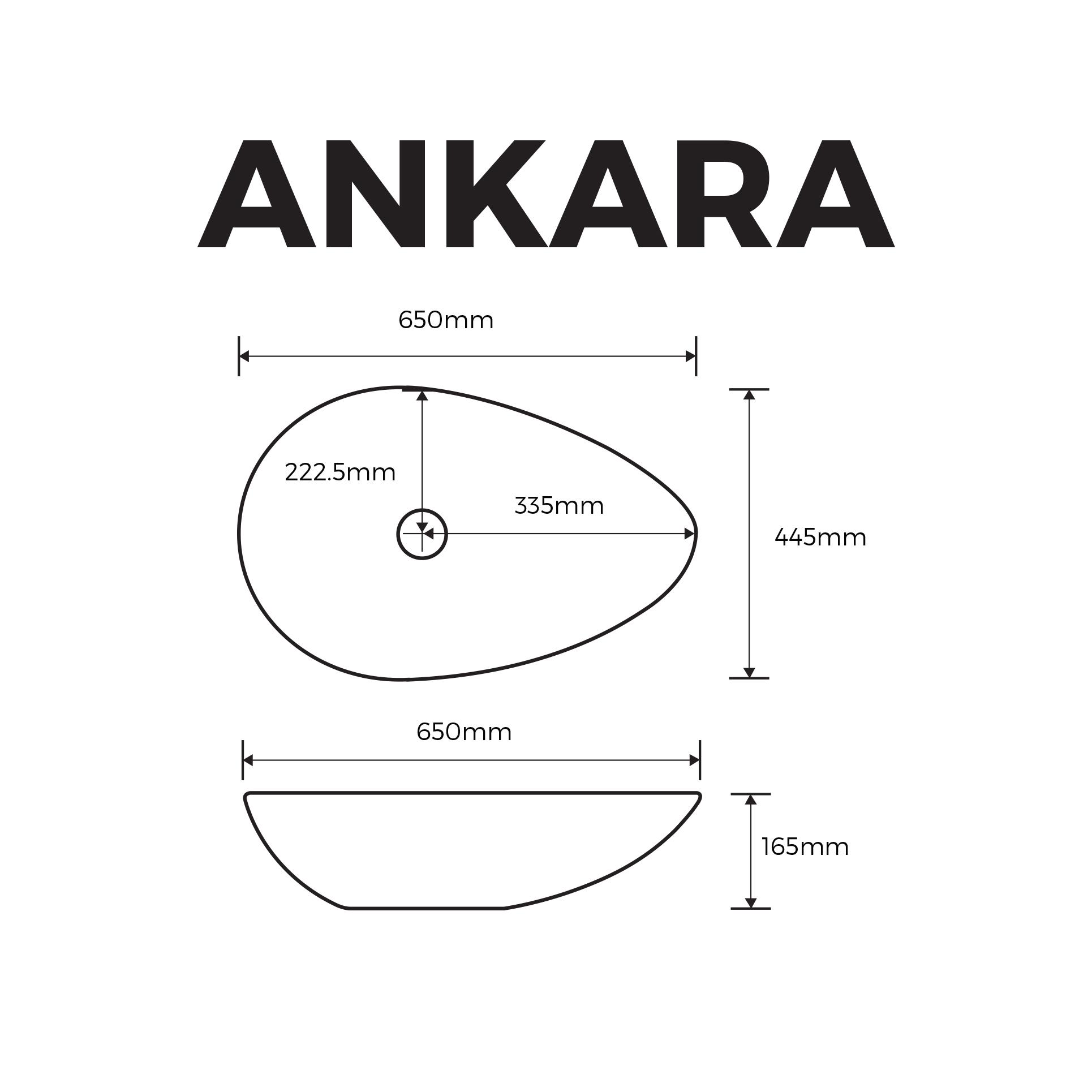 Lavabo Cerámico triangular Ankara, Ovalin baño