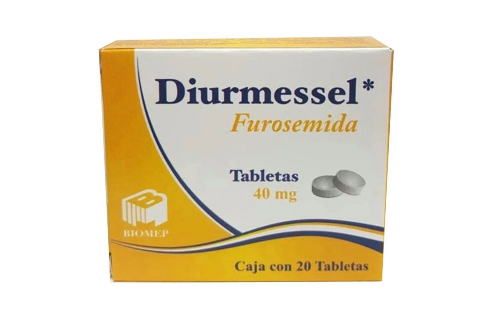  Diurmessel, Furosemida, 40mg Caja con 20 Tabletas (2 cajas)