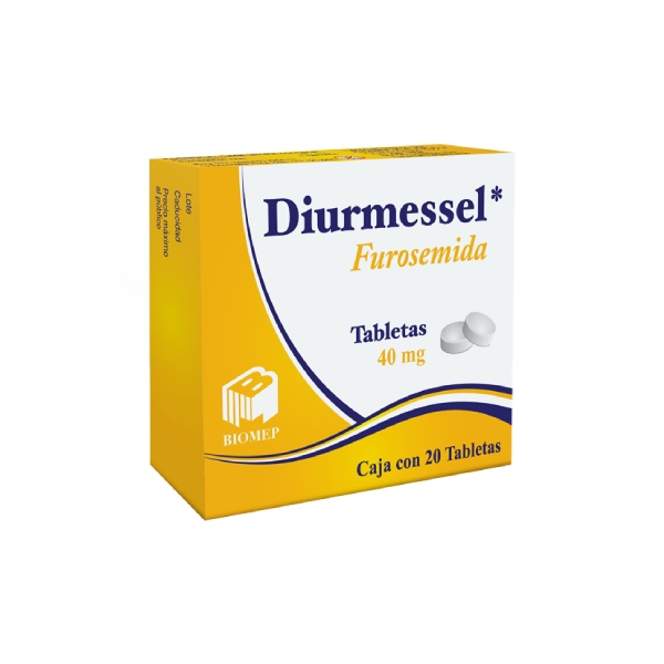  Diurmessel, Furosemida, 40mg Caja con 20 Tabletas (2 cajas)