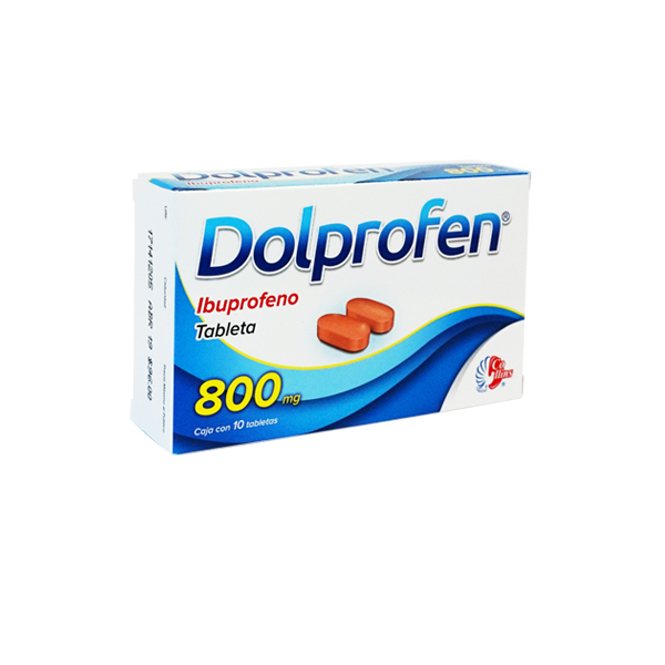 Dolprofen Ibuprofeno 800mg Caja con 10 Tabletas