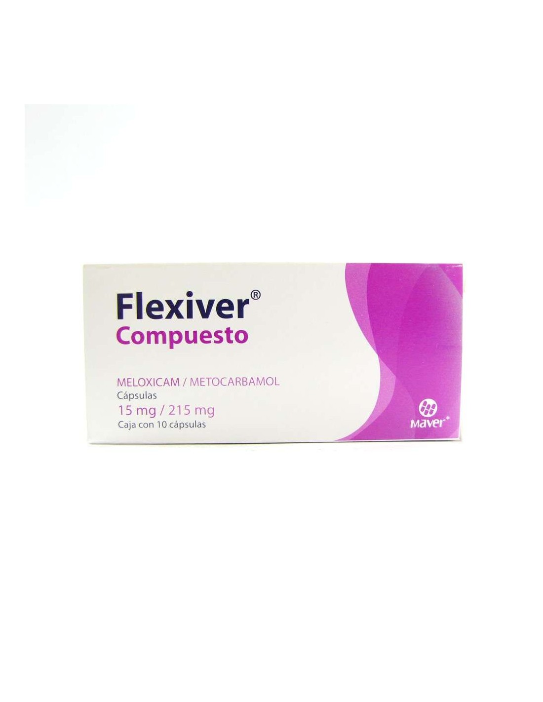 Flexiver Compuesto, Maver Meloxicam/Metocarbamol 15mg/215mg Caja Con 10 Cápsulas