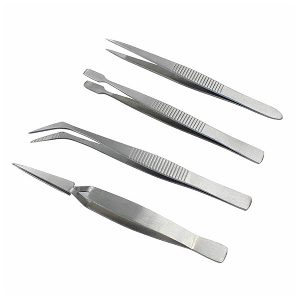 Juego De 4 Pinzas De Precisión Tweezer De Acero Inoxidable