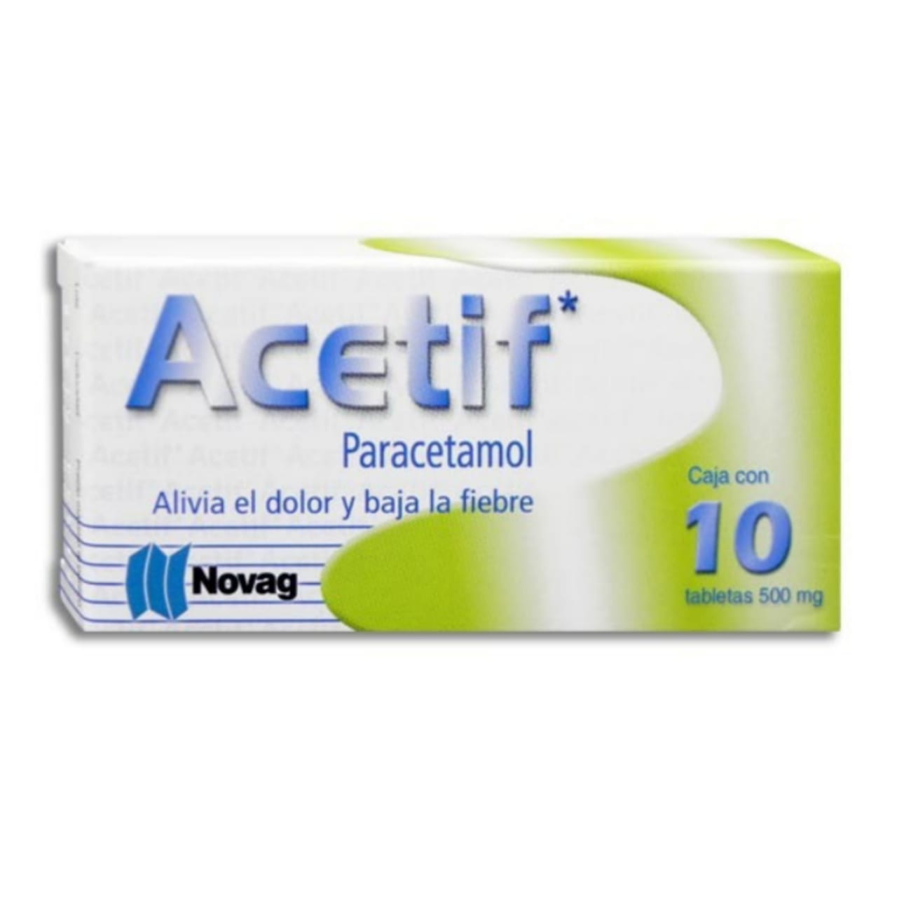 Acetif, Paracetamol Novag 500Mg Caja Con 10 Tabletas