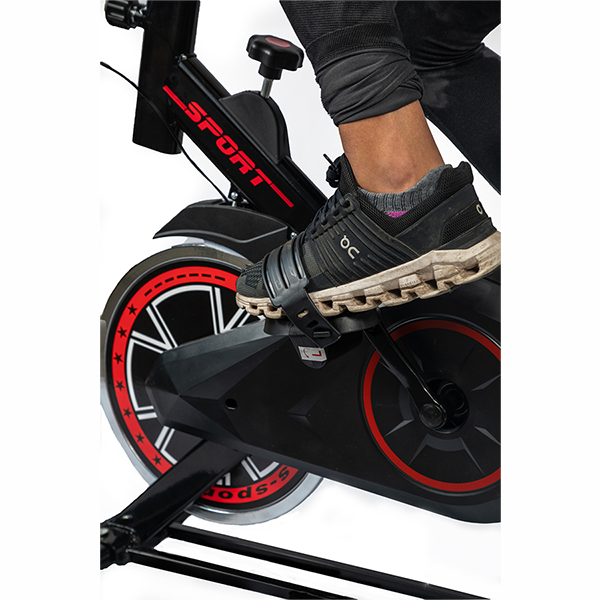 Bicicleta De Spinning Estática, Volante de 7kg, TALLA CHICA Compacta Ultra Movible, Monitor LCD, Asiento Ajustable Y Manillar
