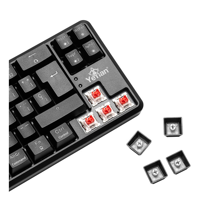 TECLADO GAMER YEYIAN AKIL 3500 MECANIC SWITCH ROJO RGB/BT/USB T/C YTM-28209R