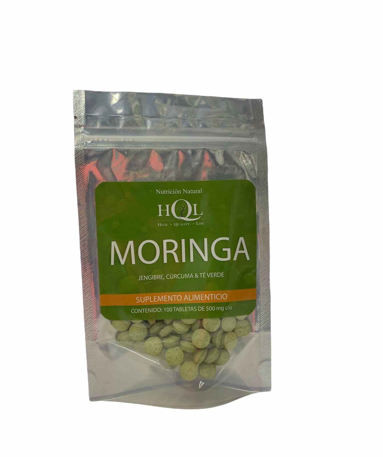 MORINGA, JENGIBRE, CÚRCUMA & TE VERDE HQL 100 TABS 500MG