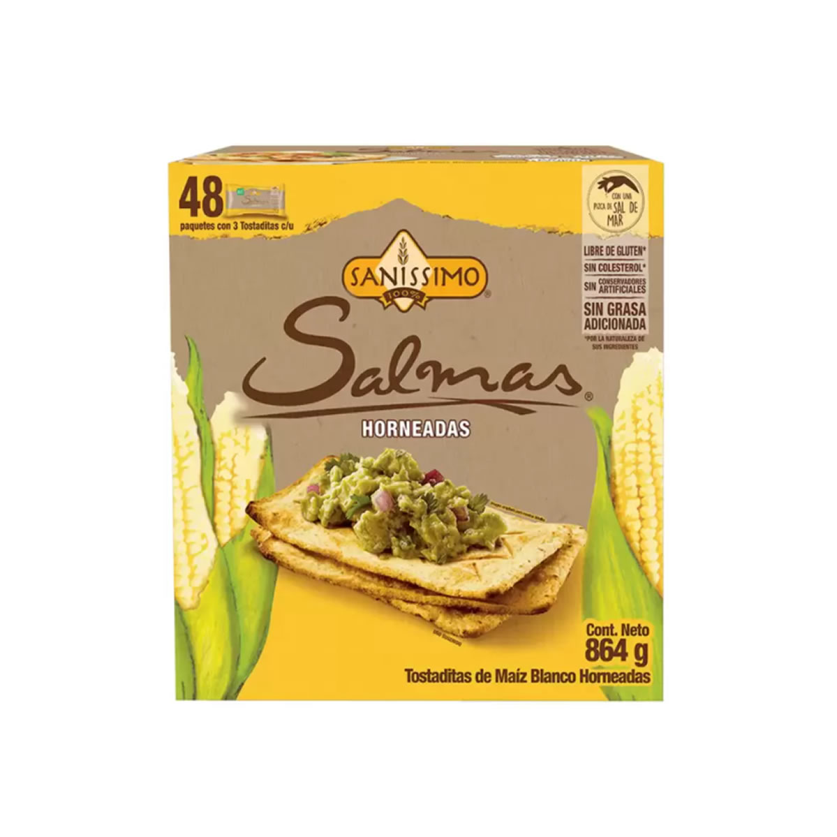Sanissimo Salmas, Tostadas de Maíz Horneadas, 48 pzas de 18 g