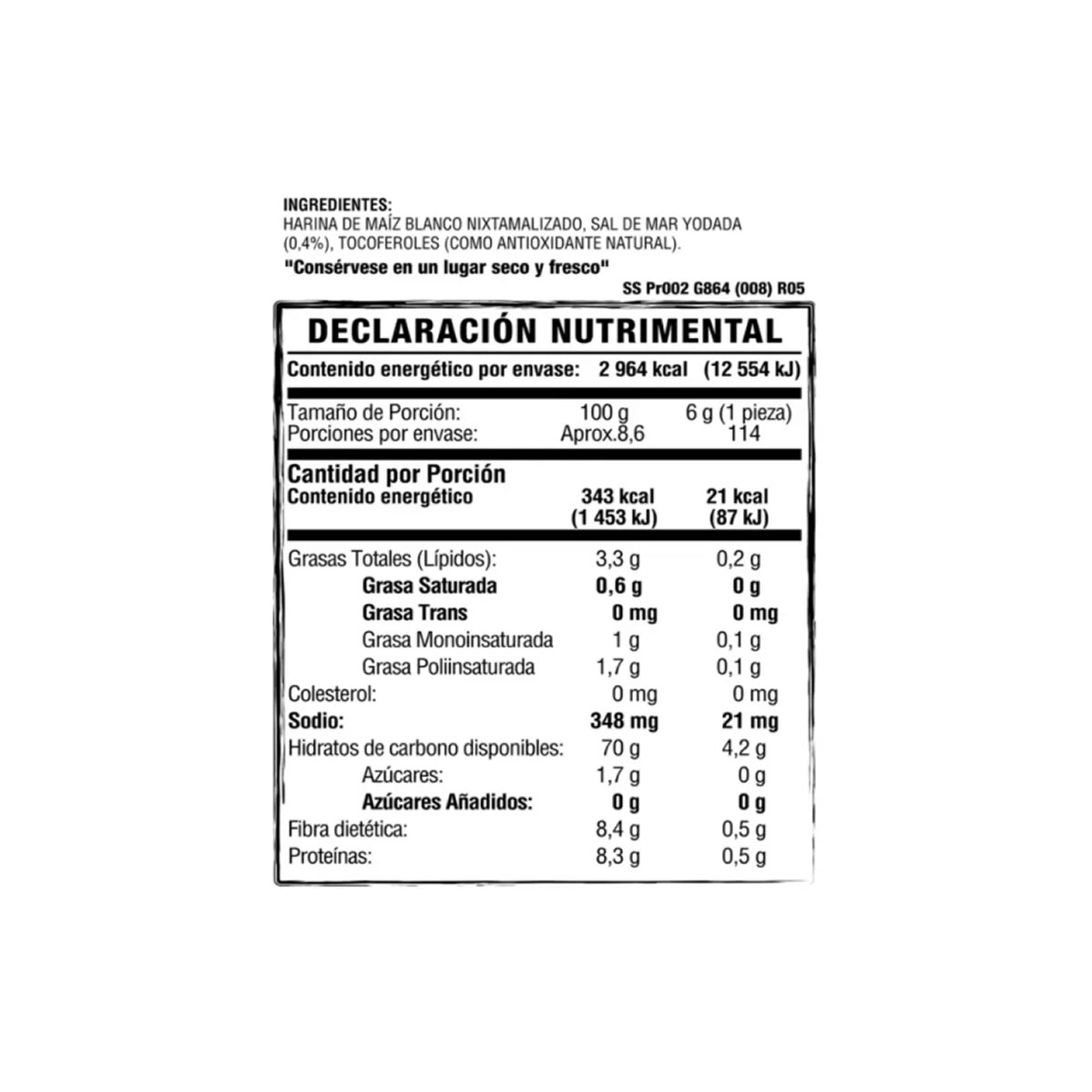 Sanissimo Salmas, Tostadas de Maíz Horneadas, 48 pzas de 18 g