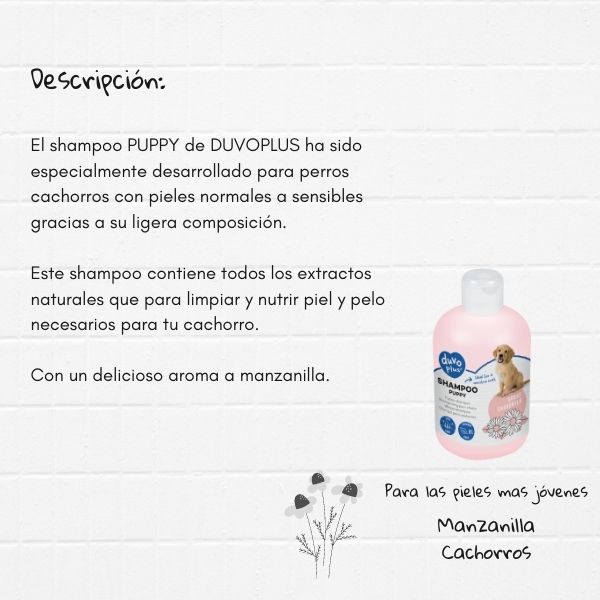 Shampoo Duvo Perros Cachorros A Base De Manzanilla, 250 Ml