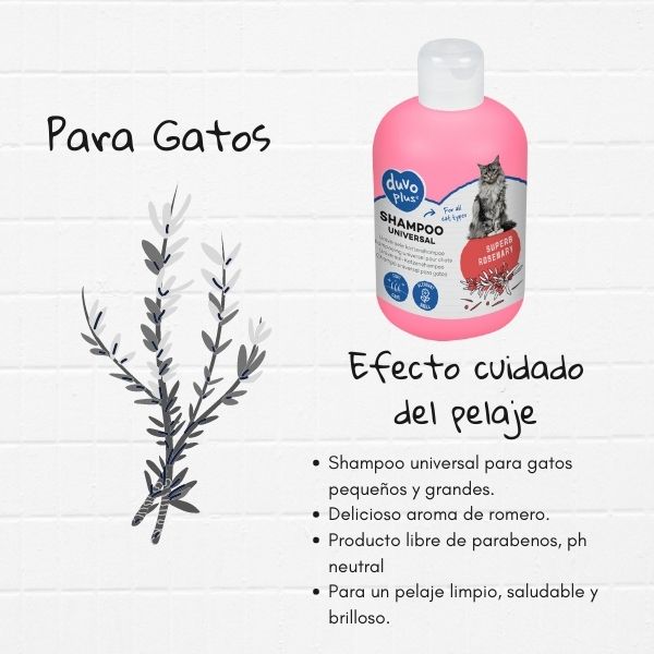 Shampoo Duvo Para Gatos, Efecto Cuidado De Pelaje, 250ml