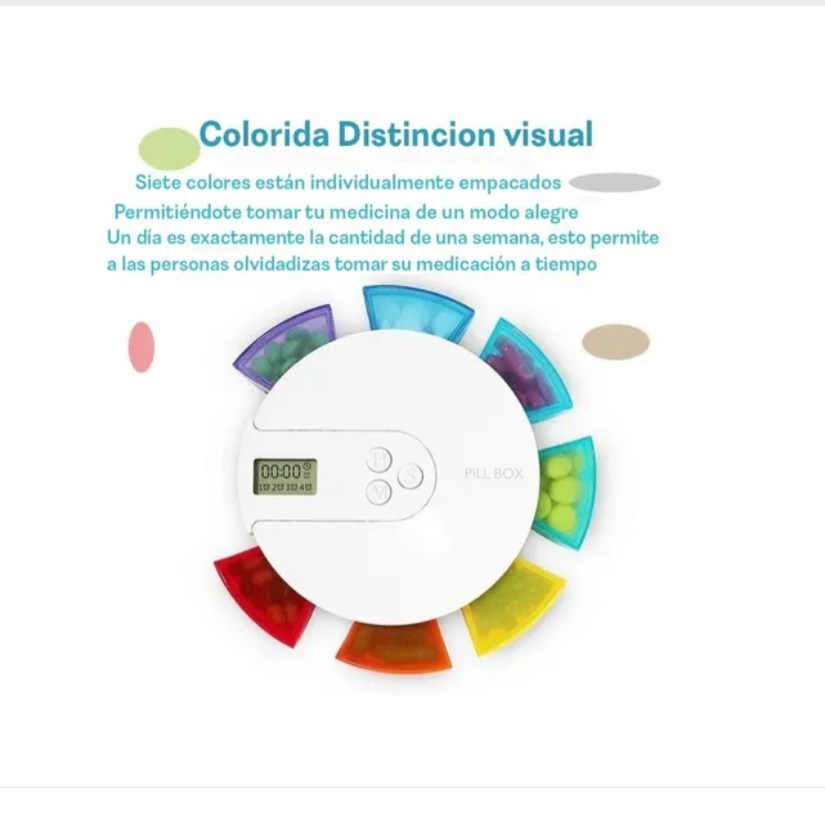Pastillero Electrónico Digital Alarma De Recordatorio Semanal