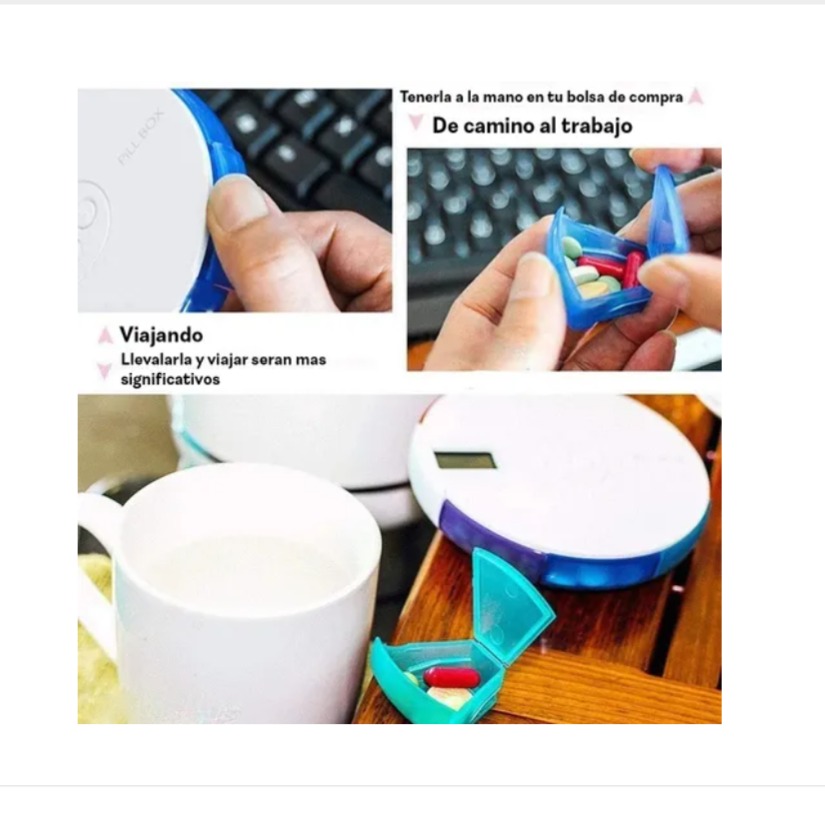 Pastillero Electrónico Digital Alarma De Recordatorio Semanal