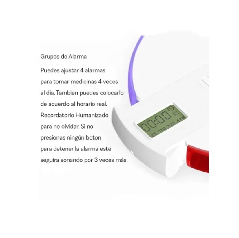 Pastillero Electrónico Digital Alarma De Recordatorio Semanal