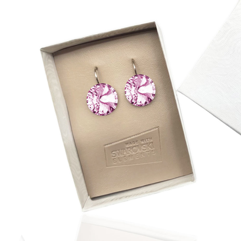 Aretes Colgantes SWAROVSKI CRYSTALS RIVOLI rosa