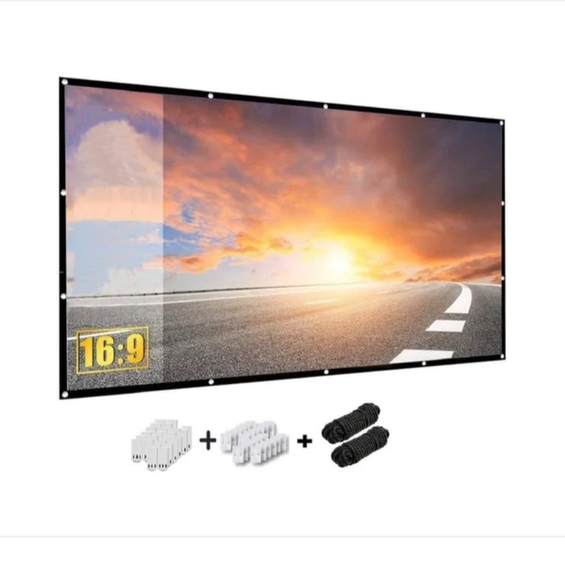 Pantalla Para Proyector 60 Pulgadas Tela Gruesa Con Kit De Montaje