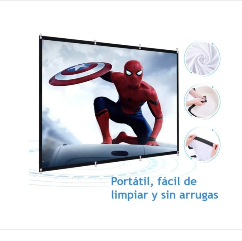 Pantalla Para Proyector 60 Pulgadas Tela Gruesa Con Kit De Montaje