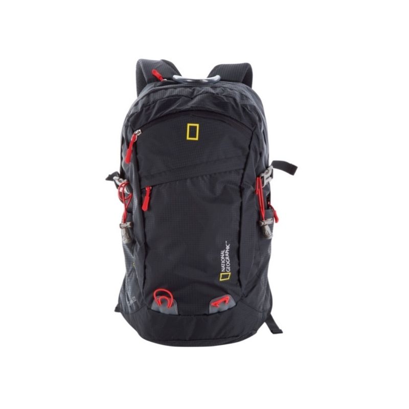 Mochila de excursión de 32 litros negro con rojo y termo de 500ml negro National Geographic MT-01