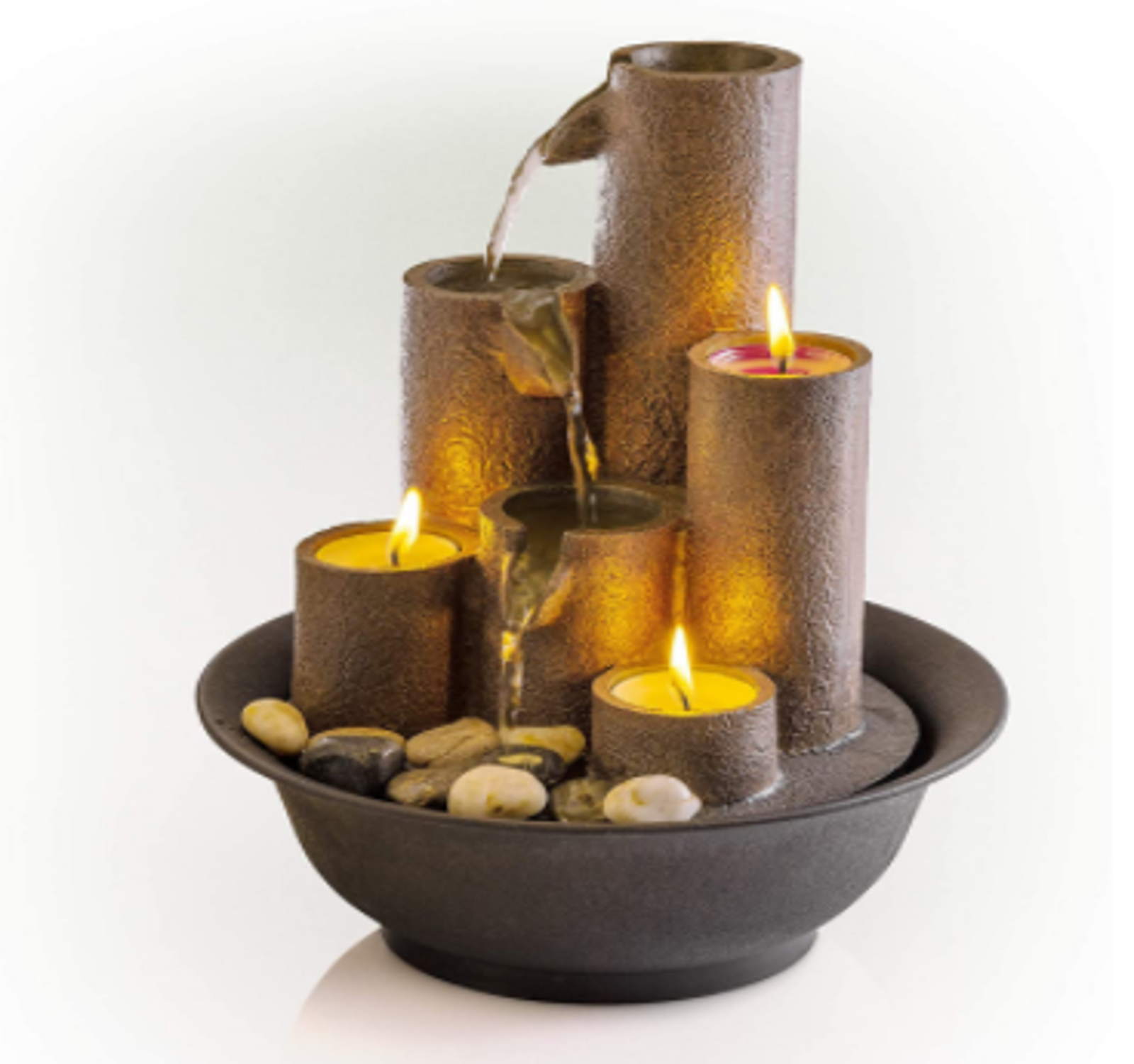Fuente De Agua Decorativa Para Mesa Con Velas Y Cascada