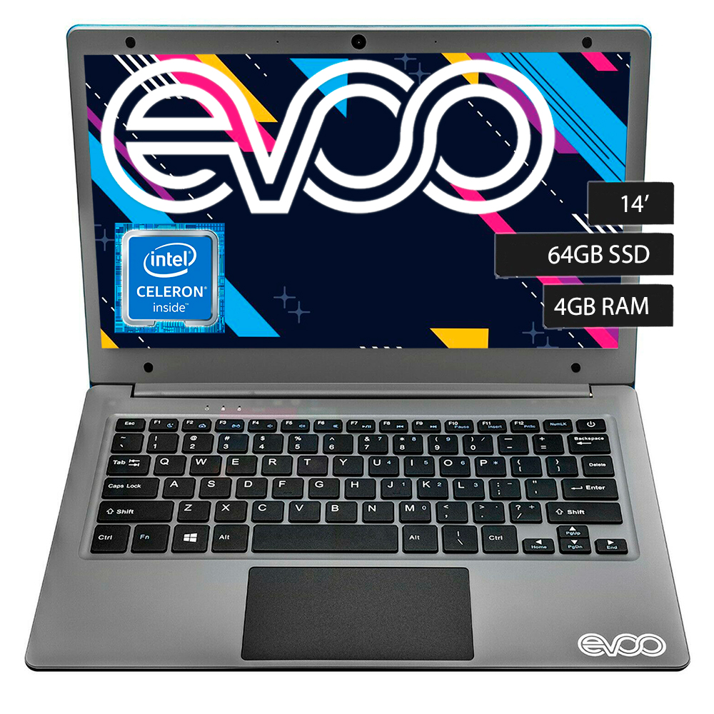Laptop Evoo Ultra Thin EV-C-116-7PR 11.6 pulgadas- Celeron N4000 - 4 GB - SSD 64 GB 