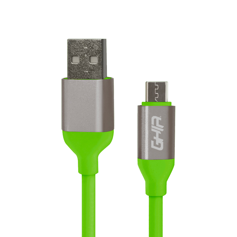 Cable Micro Usb Ghia 1 Metro Macho Color Verde Gac-194v 