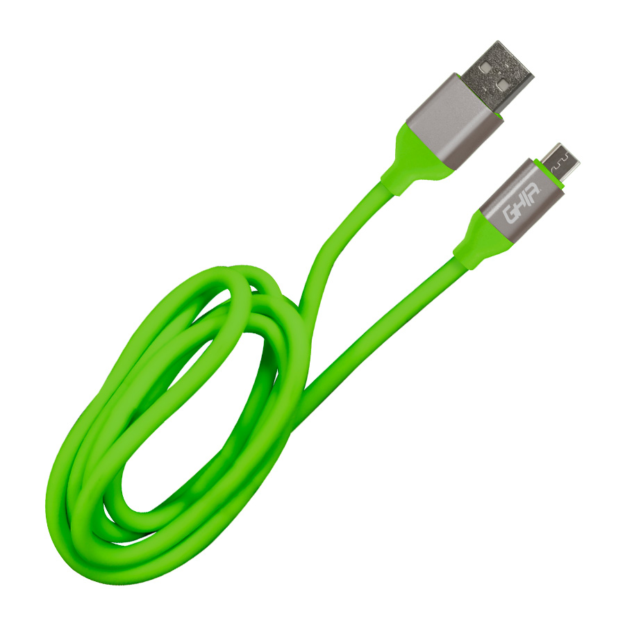 Cable Micro Usb Ghia 1 Metro Macho Color Verde Gac-194v 
