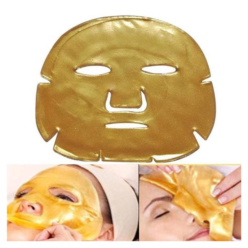 Mascarilla Colágeno Cara Completa Dorada Revitalizante Anti Envejecimiento Spa 10 piezas Mayoreo 