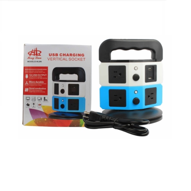 Torre Multicontacto 5contactos,2usb Para Escritorio,portatil .