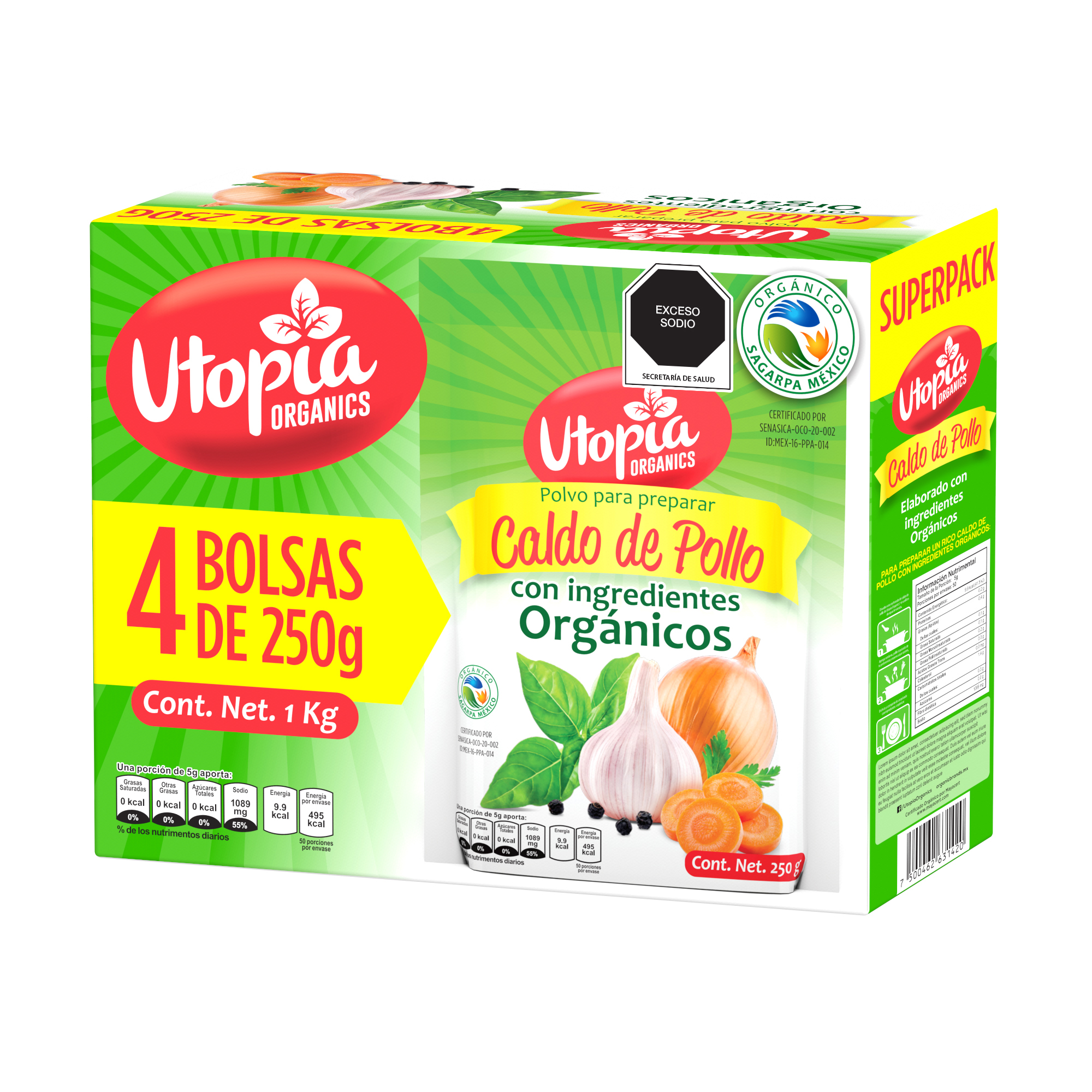 Caldo de Pollo en Polvo Orgánico Utopía Organics 1 kg