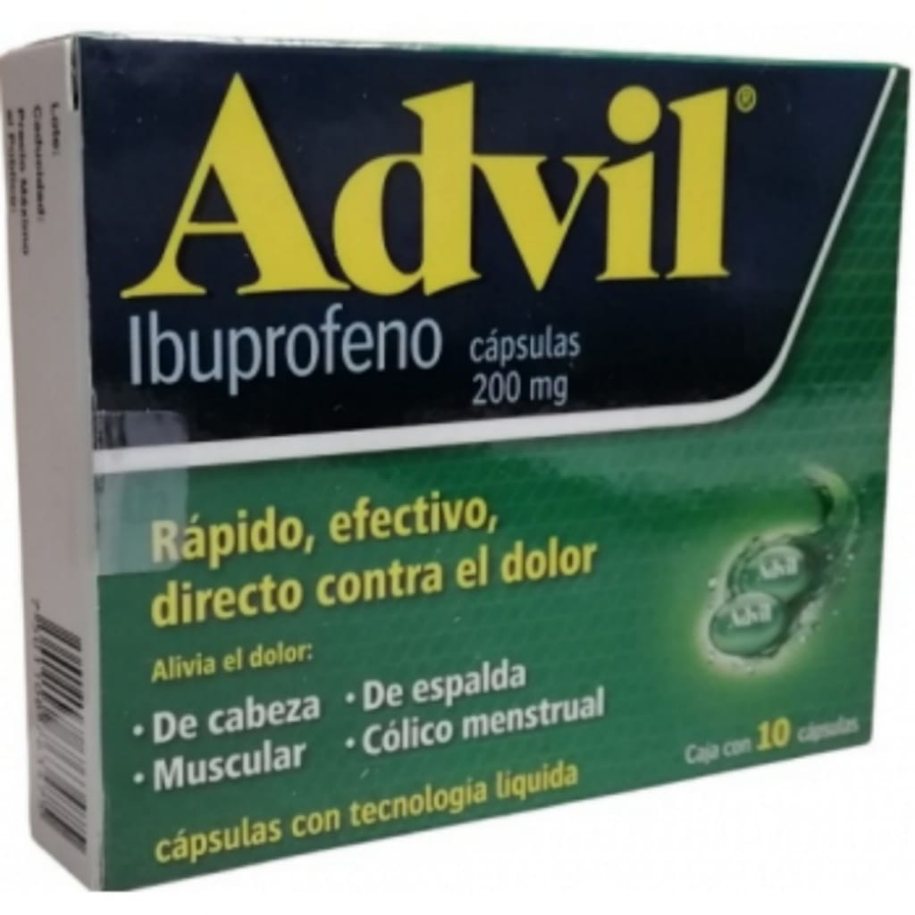 Advil, Ibuprofeno 200mg Caja Con 10 Capsulas (2 cajas)