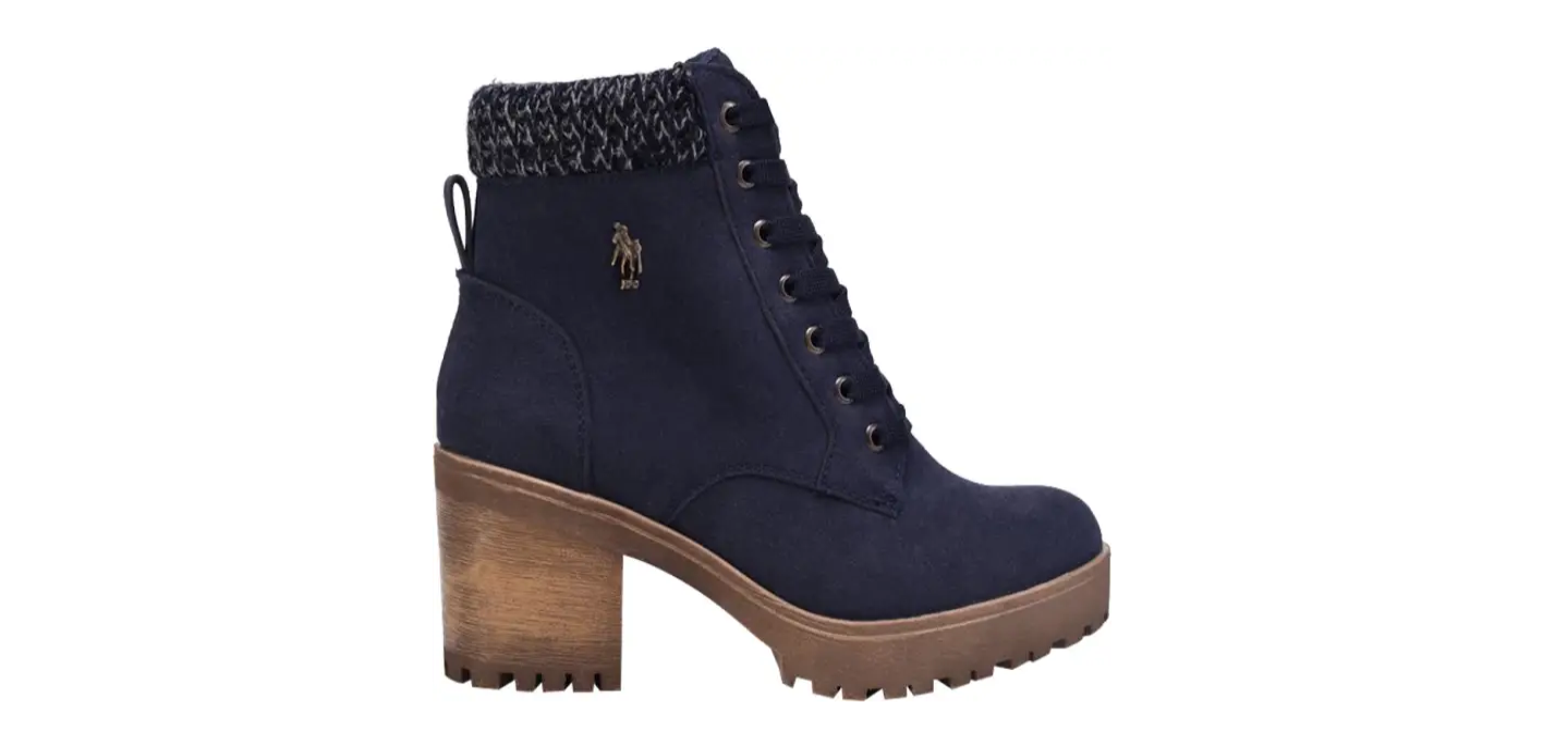 Botas Botín Corta Dama Mujer Polo Militar Color Azul Marino 