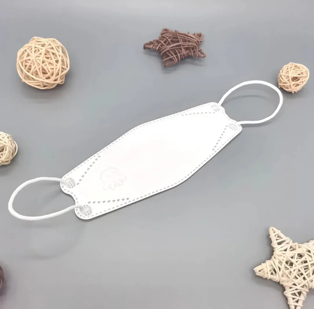 Set de 10 Cubrebocas KN94 Infantil Blanco Tomods 