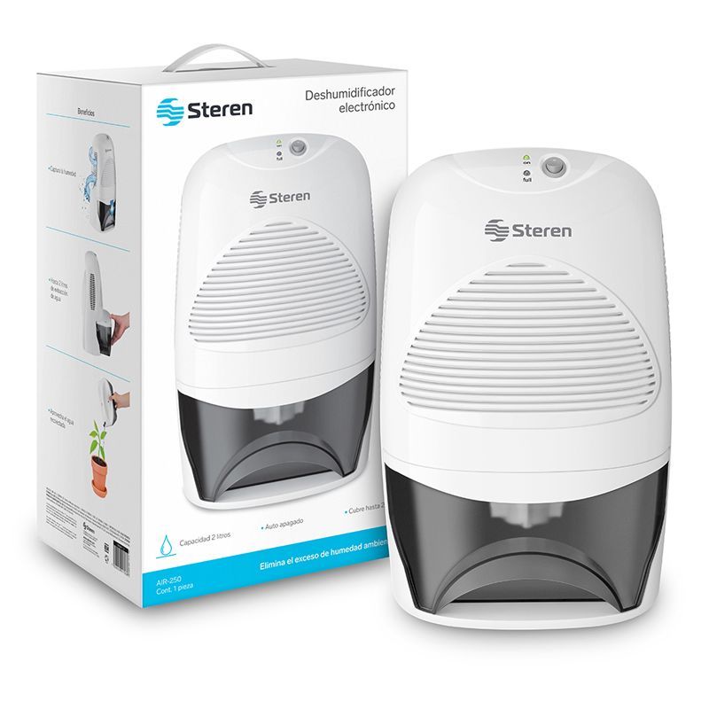 Deshumidificador electrónico Steren con tanque de 2 L AIR-250